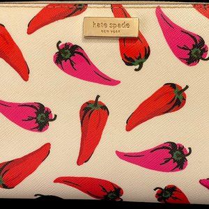 Kate Spade "Daycation Hot Peppers Neda" Zip Around Wallet